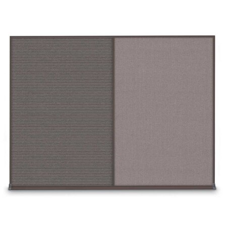 United Visual Products Double Door Radius Plus Corkboard, 60"X UV8004PLUS-WHITE-CORK
